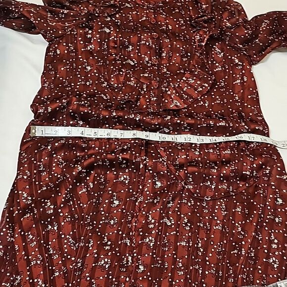 NWOT! & other stories Paris Atelier heart print midi/maxi dress in oxblood 4 - Picture 10 of 13